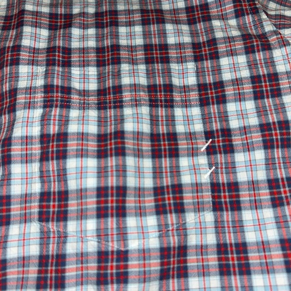 Billy Reid Red and Blue Casual Button Down Shirt - Picture 4 of 5